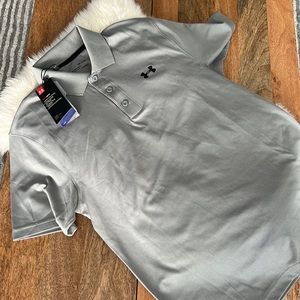 Under Armour Men’s DRI FIT Golf Polo Shirt Gray Small